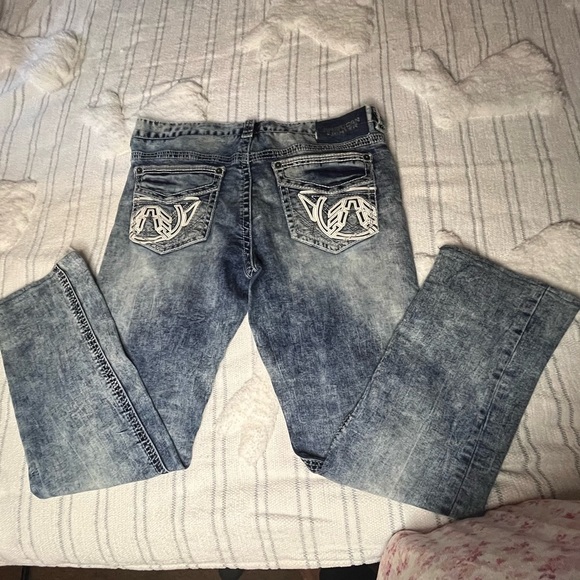 American Fighter Light Blue Denim Jeans - Picture 3 of 12